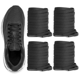 UamGlsob 2 Pairs Shoelaces for Brooks Sneakers, 1/4"(6mm) Stripe Flat Running Shoe Laces Replacement Strings (Black, 63"/160cm)