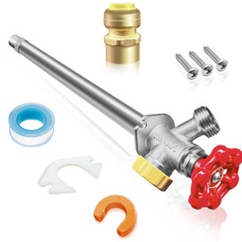 PILISPARK 8 inch Anti-Siphon Frost Free Sillcock, No Lead Brass Frost Proof Outdoor Faucet Bib with Backflow Preventer, 1/2" Push-to-Fit Connector X 3/4 Inch Hose Bibb Frost Free Spigot