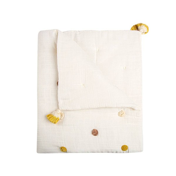 Crane Baby Pom Pom Blanket | Kendi Cream