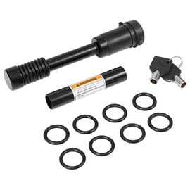 METOWARE Trailer Hitch Receiver Lock Pin, 5/8" Dia, 4” Long Pin with 3/4" Dia Adaptor, 16 Rubber O-Rings, Black Pin Hitch Receiver Lock for Class III IV Hitches, Trailer, Truck, Car, Boat