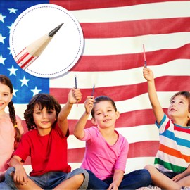 Patriotic Pencils American Flag Pencils with Erasers School Supplies Pencils for Independence Day, 4th of July, Party Favor, Office Supplies (30)