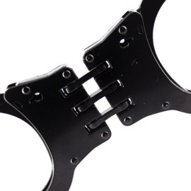 Ace Martial Arts Supply Professional Heavy Duty Black Hinged Police Style Handcuffs Double Lock (Black Hinge)