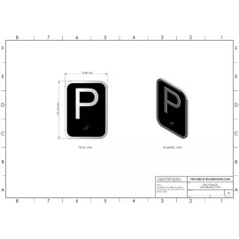 BuildingSigns.com Elevator floor number P sign - Elevator Jamb Plate P (3x4, cast-REF24-102