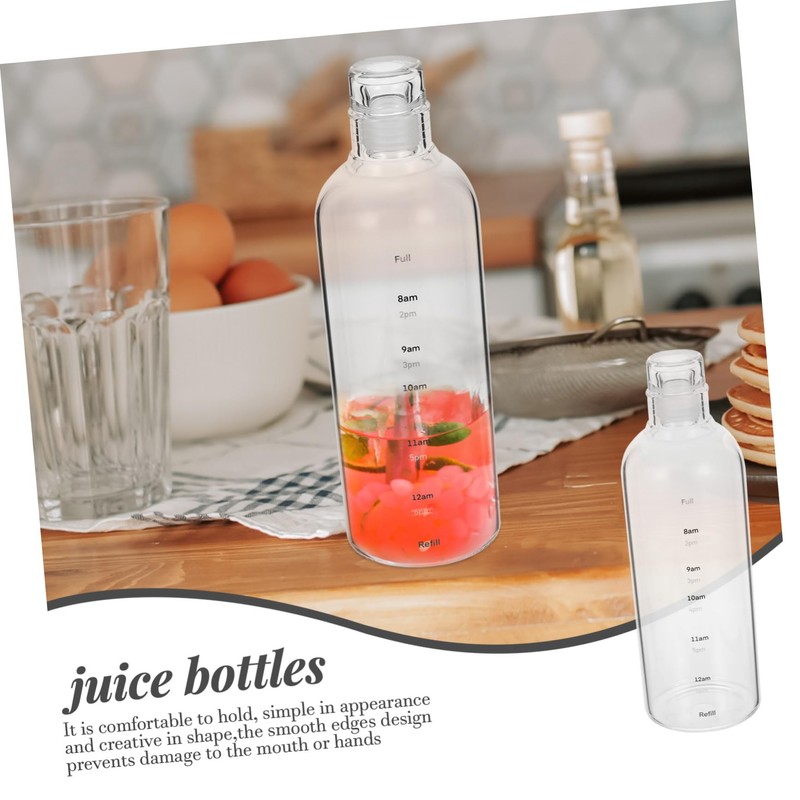 Mipcase Large Capacity Transparent Plastic Water Bottle with Scale Leak