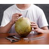 2 Pack Coconut Opener Tool Set with 4 Reusable Straws