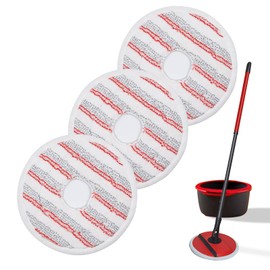 GFRED 3Pcs Mop Pads Replacement Compatible With Vileda Spin and Clean Floor Mop and Bucket Head Refills Microfiber For Cleaning Floor (Red)