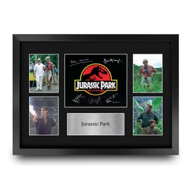 HWC Trading Jurassic Park 1 Gifts Printed Signed Autograph Presentation Display Montage for Movie Memorabilia Fans - A3 Framed