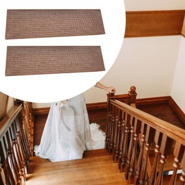 ＫＬＫＣＭＳ 2 Pack Stair Treads for Wooden Steps 21.65x7.87inch Reusable Non Slip Runners for Kids and Pets, Brown