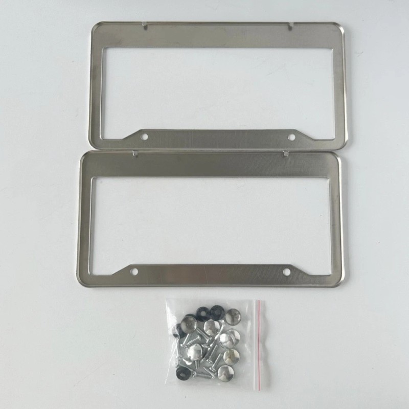 Chrome Stainless Steel Metal License Plate Frame Tag Cover With
