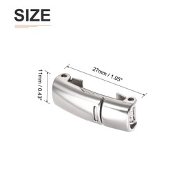 DTGN 27mmx11mmx8mm(LxWxH) Magnetic Shoelace Locks Buckle - 1 Set - Good for Different Shoes - Zinc Alloy Magnetic No Tie Elastic Shoe Laces - Silver Tone