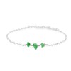 Aventurine Beaded Chain Anklet in Sterling Silver