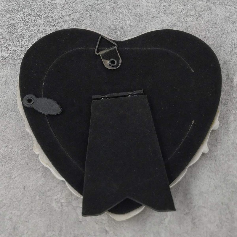 ZXT-parts 3x3 Picture Frame Heart White & Silver Edge Frame.