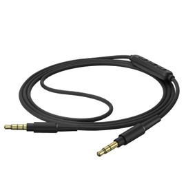 Geekria Audio Cable with Mic Compatible with Edifier STAX Spirit S5, W800BT Headphones Cable, 1/8" (3.5mm) to 3.5mm Replacement Stereo Cord with Inline Microphone and Volume Control (4 ft/1.2 m)
