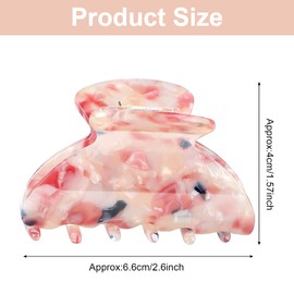 6 Pieces Medium Hair Claw Clips for Thin Hair 2.6 Inch Tortoise Shell Hair Clip Banana Clips Jaw Clips French Style Barrettes hair Clip Accessories for Women Girls(Retro Patterns)