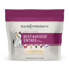 Bark & Whiskers Dehydrated Beef and Veggie Entrée, 3 lb., Makes 12 lbs. of Food for Dogs, Digestive Support, Vet Formulated, Non-GMO, Dr. Mercola