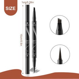 HAMKU Augenbrauenstift,Augenbrauenstift Wasserfest,2-In-1 Dual-Ended Microblading Augenbrauenstift,Wischfest Eyebrow Pencil Kann Leicht Natürliche Augenbrauenfarbe (Dunkel)