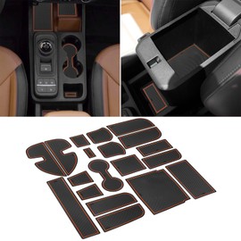 Cup Holder Insert for Ford Maverick Accessories 2022 2023 2024 Center Console Liner Trim Door Packet Mats Non-Slip Anti Dust Cup Holder Liners Premium Custom Interior 19PCs Set (Orange)