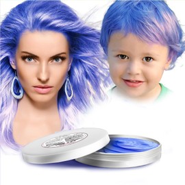 Blue Hair Color Wax Washable, Temporary Hair Color Dye for Kids, Natural Instant Color Wax Hairstyle Cream Hair Pomades for Women & Men Party Cosplay Halloween, Gifts for Teens