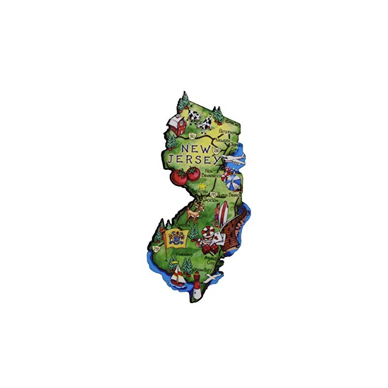 State of New Jersey Artwood Jumbo Fridge Magnet