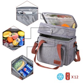FAVORTALK Lunch Bag Thermal Lunch Tote Bags for Men Kids Girls Ladies - Lunch Cool Bag Water-Resistant Lunch Organizer for Picnic - Work - School - 11807
