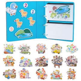 CHEFAN 16 Pack Felt Board Stories Set,Flannel Board Stories with a Felt Storage Binder for Preschool Activities,Included 5 Little Ducks,Wheels On Bus,Three Little Pigs and Little Red Riding Hood