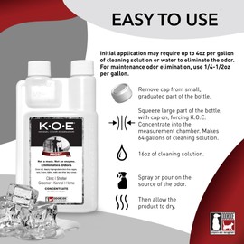 Odorcide K.O.E Kennel Odor Eliminator Concentrate – For Cages, Runs & More – For Home & Kennel w/Safe, Non-Enzymatic Formula - Frost Scent -16 oz