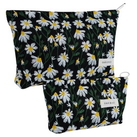 Ghope 2 Pcs Kosmetiktasche für Frauen Mädchen, Klein Kulturtasche Multifunktionaler Make up Tasche, Kulturbeutel Schminktasche Organizer für Reise Geschenk