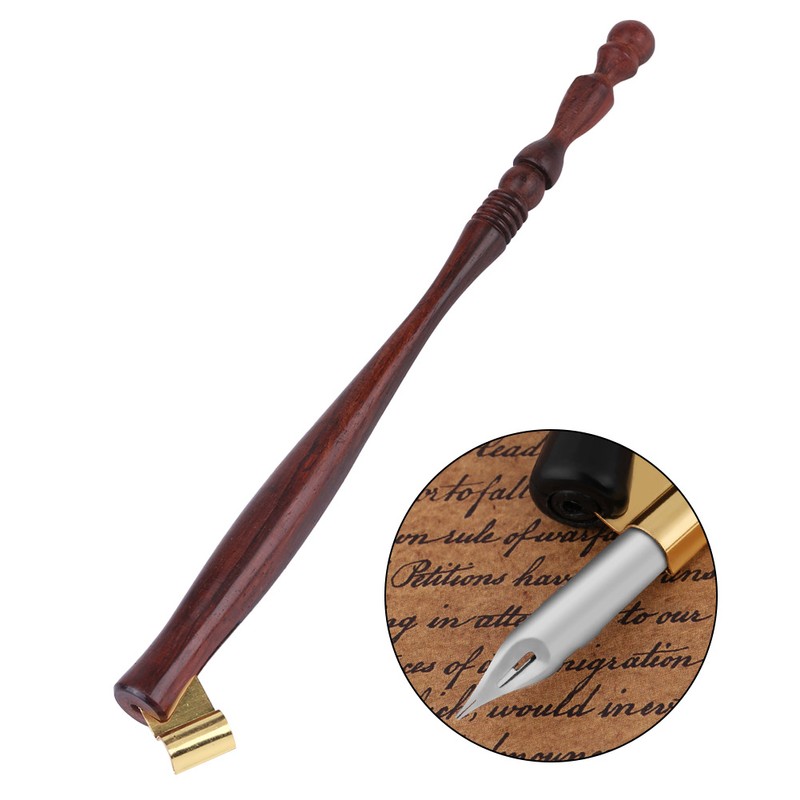 English Calligraphy Wooden Dip Pen Handle Nib Holder with Removable