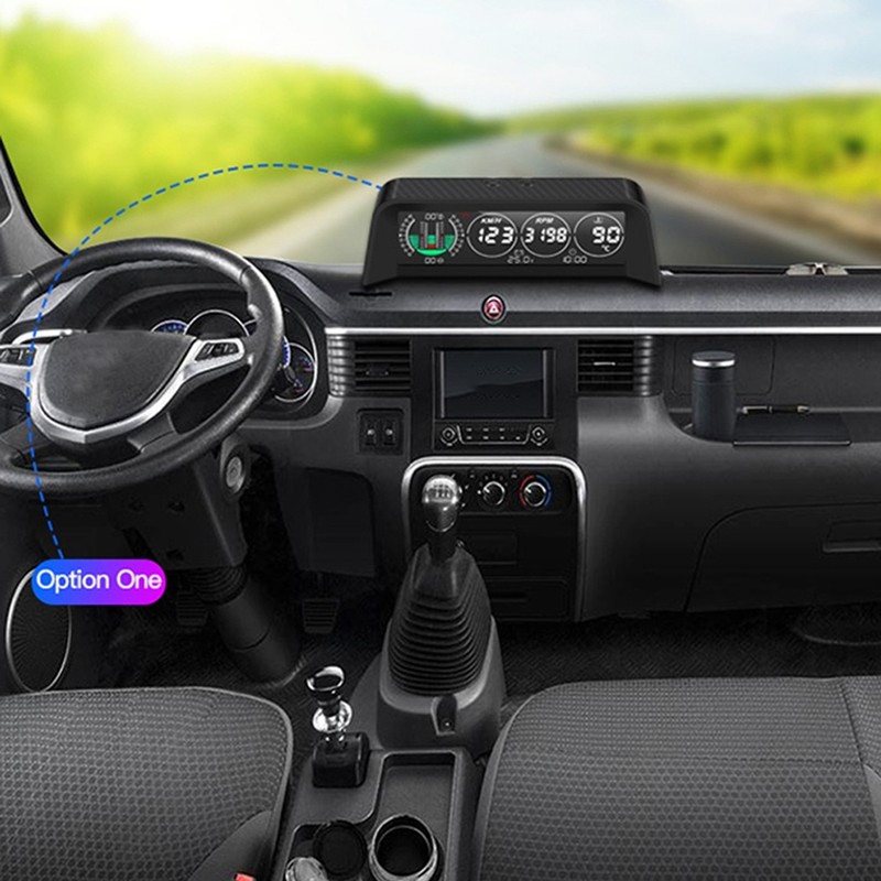 Carbon Fiber Style HUD HeadUp Display Slope Meter Overspeed Water