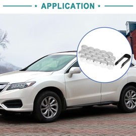 ACROPIX 17mm Silver Tone Plastic Car Wheel Nut Lug Hub Screw Rim Bolt Covers Dust Cap - Pack of 20