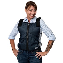 FlexiFreeze Ice Vest (Pro Series Navy Zipper) - Personal Cooling Cold Vest for Heat Relief, Navy