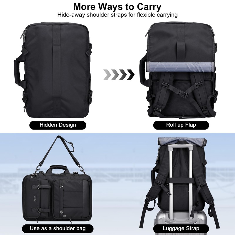 PIJUSHI Travel Backpack for Women Men Carry on Luggage Backpack