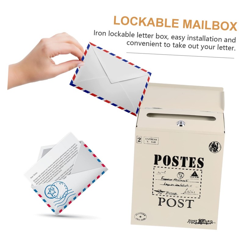 Levemolo Vintage Mailbox Wall Mount Retro Letter Box Lock Suggestion