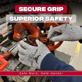 Bullster Flex 5 Cut-Resistant HPPE Heavy-Duty PU-Coated Gloves for Men and Women | Food-Grade Gloves for Cooking | Perfect for Gardening, Cleaning, General Purpose (X Large)