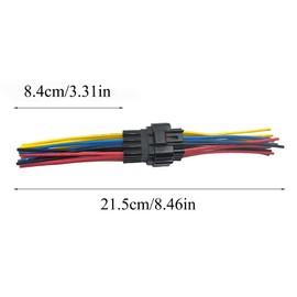 Set of 2 16 Pin Waterproof Electrical Connectors with 16AWG Cables (Male & Female) for Car, Truck, Motorcycle & Marine Applications