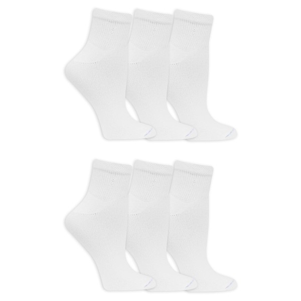 Dr. Scholl's Womens Diabetes & Circulator - 4 6 Pair Packs Non-binding Comfort And Moisture Management Socks, White, 8-12 US