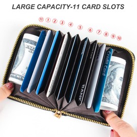 EcoVision Credit Card Wallet, RFID Card Case Wallet, Zipper Card Cases Holder for Men Women, RFID Blocking, KeyChain Wallet, Compact Size Card Organizer Case for Women