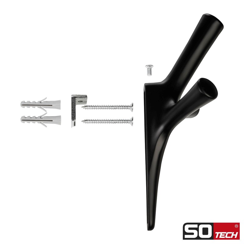 SOTECH Trico Triple Hooks Matt Black 157 x 106 x