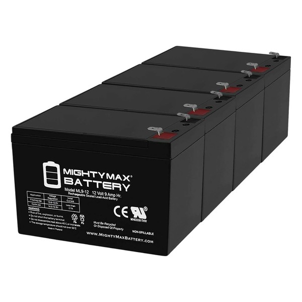 12V 9AH Replaces Battery for CyberPower RB1290 UPS - 4 Pack