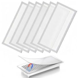 6 PCS White Magnetic Vent Covers- 5.5x12 Inch Vent Cover Filter with PVC Mesh, Easy to Install & Clean, Blocks Dust/Hair/Objects, Fits Standard Metal Vents, Reusable Vent Catcher for Home