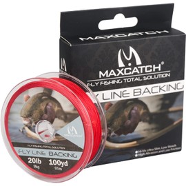 Maxcatch Braided Fly Fishing Line Backing Line 20/30LB, 92m/100yds, 275m/300yards (Red, 20LB 275m/300yards)