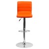 Flash Furniture Modern Orange Vinyl Adjustable Bar Stool with Back,