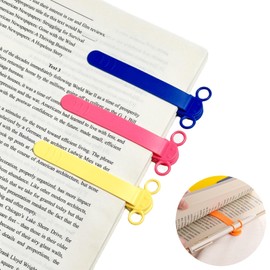 MOTEERLLU 3pcs Silicone Automatic Bookmarks with Pen Insertion, Cute Book Marks Gifts for Reading Women, Men, Kids, Book Lovers, Readers, Unique Book Page Holders & Accessories (3-color-A)