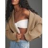 BQDCQB Womens Cropped Cardigan Sweaters Chunky Knit Shawl Collar Sweater