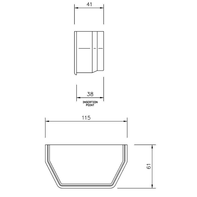 FLOPLAST 114mm Square Gutter Internal Stop End - Black