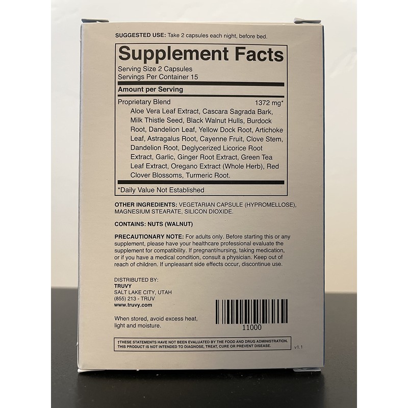 Truvy Renu Detox | 30 Count | Digestive Support Capsules