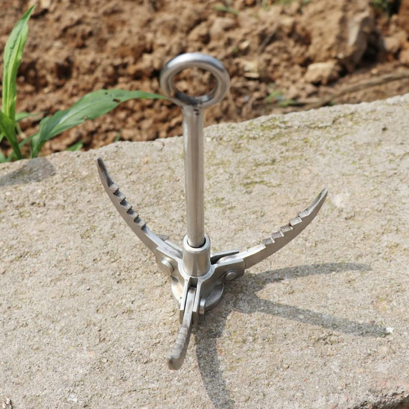 Grappling Hook, Stainless Steel Folding Grappling Hook Rock Climbing Claw