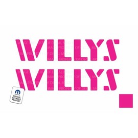 Decal Mods Willys Hood Graphic Decal/Sticker fits Jeep Wrangler JK/JL/JT (2007-2024) Hot Pink CHOTPINK (Set of 2) | SJ1G7