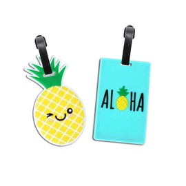 Travel Luggage Tags Travel Suitcase Bag Labels for men and women （pineapple）