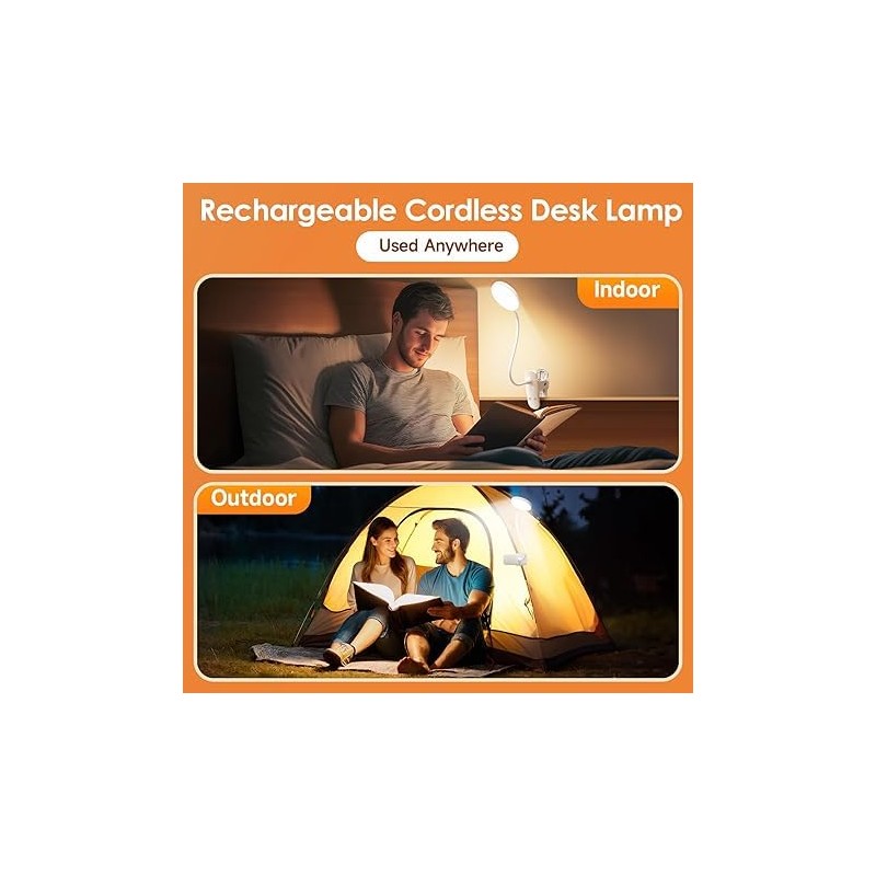 USB Clip Lamp with Adjustable Level Brightness – Flexible Desk